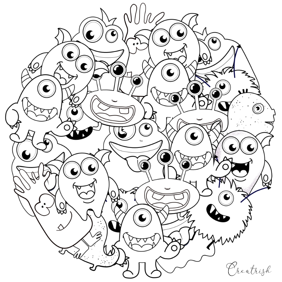 Coloriage gratuit monstres