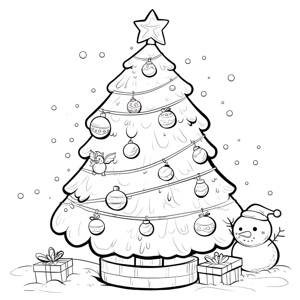 Coloriage sapin de noel