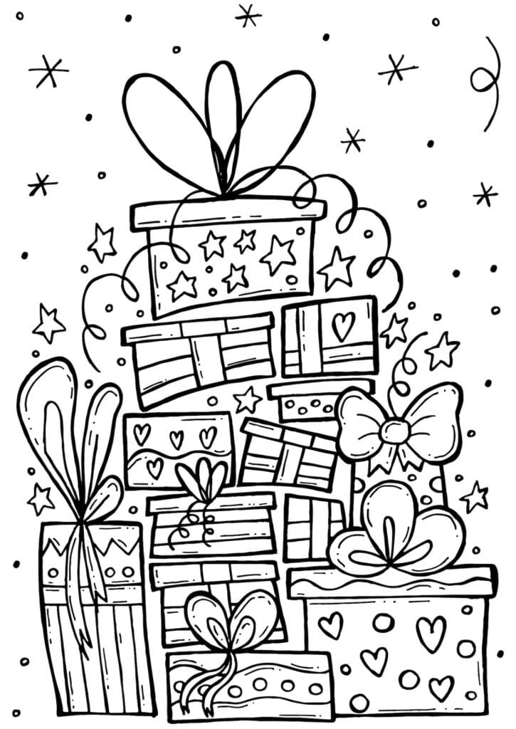 coloriage cadeaux de noel hyper fun