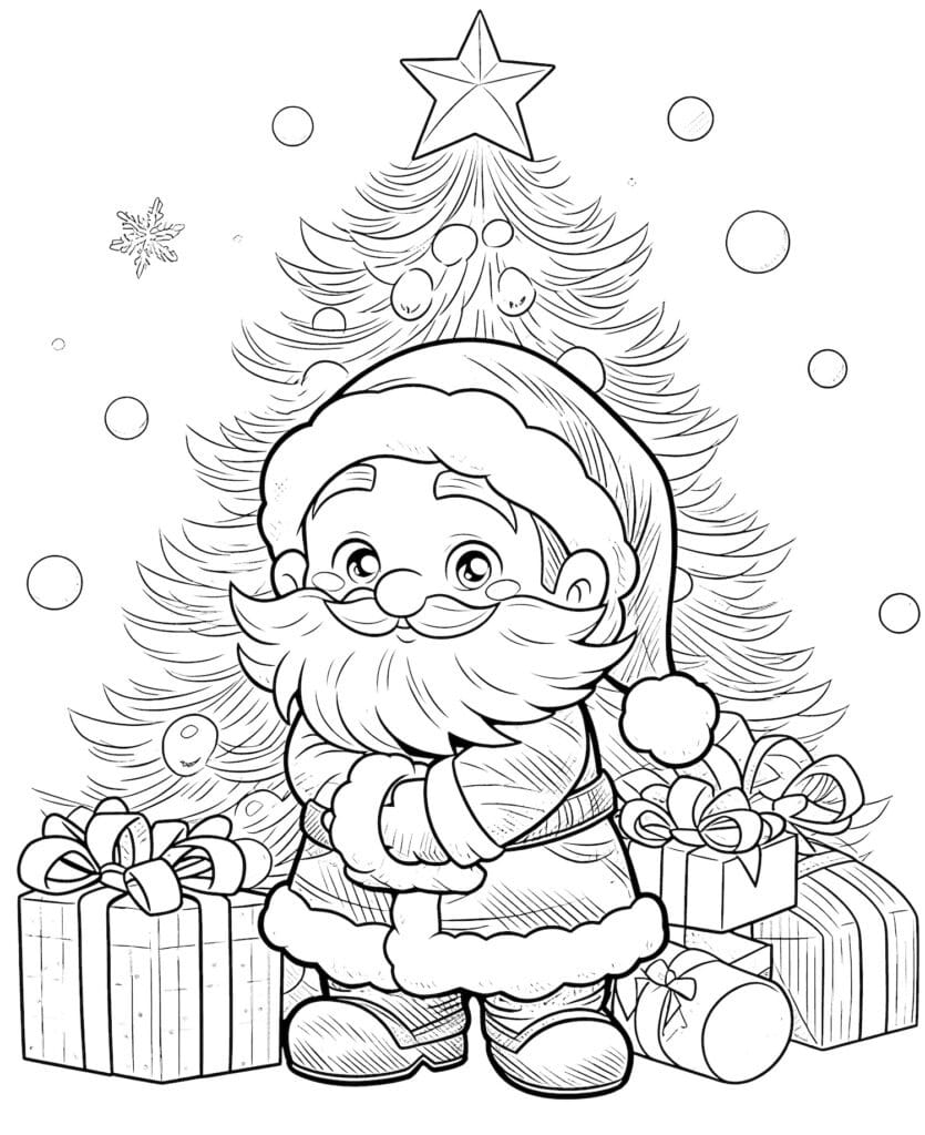 coloriage père-noel trop mignon