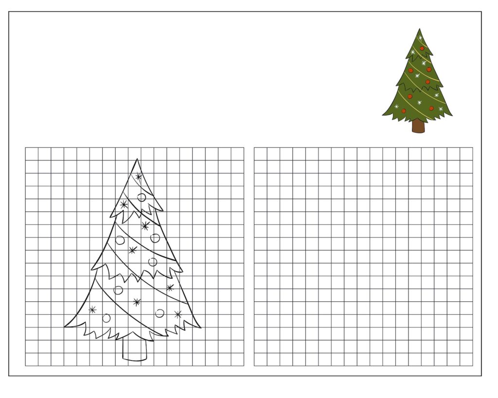 dessin de sapin de noël à recopier